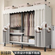 靚優(yōu)聚全掛式衣柜家用臥室簡(jiǎn)易布衣柜出租房用免安裝折疊全鋼架結構衣櫥 長(cháng)1.50米-騎士：加長(cháng)掛衣區