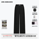 ANN ANDELMAN官方直營2025新品純色直筒長褲設(shè)計(jì)感松緊腰休閑褲女 黑色 M