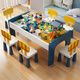 童夢(mèng)樂(lè )積木桌子大顆粒男女孩寶寶益智拼裝多功能大號木質(zhì)玩具臺早教寶 莫蘭迪板式中桌+游樂(lè )園套餐 (套餐)贈送5重好禮