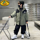 G.DUCKKIDS大牌童裝 兒童羽絨服男童冬裝2022秋冬季新款5-15歲中大童夾棉加 軍綠色兩件套 120cm