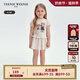 Teenie Weenie Kids小熊童裝25年夏新款女寶寶泡泡袖短袖印花連衣裙 燕麥色 110 cm