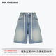 ANN ANDELMAN【李蘭迪同款】官方直營(yíng)洗水五分牛仔褲女短褲寬松闊腿褲 藍(lán)色 S