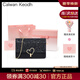 CALWAN KEODH新款小方包包女包單肩包真皮鏈條包斜挎包c(diǎn)k風(fēng)生日禮物送女友老婆 黑色【奧斯汀粉禮盒+花束+賀卡】實(shí)用走心女生閨蜜