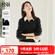 歐莎（OSA）假兩件套頭衛(wèi)衣女襯衫領(lǐng)春季新款2025年洋氣寬松拼接上衣 黑色 2XL