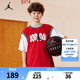 NIKE JORDAN 耐克AJ童裝男童網(wǎng)眼透氣籃球短T夏季新款兒童短袖T恤 杰斯特紅 140 /68 【建議身高128-140cm】