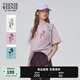 Teenie Weenie小熊T恤女2025年夏季新款活力清新休閑刺繡圓領短袖T恤女 A-粉色 M
