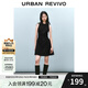 UR2025春季新款女摩登氣質(zhì)褶皺收腰顯瘦無袖連衣裙UYY750030 黑色 M