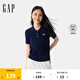 Gap女裝2025春季新款刺繡logo短袖polo領(lǐng)常規(guī)針織衫學(xué)院風(fēng)729137 海軍藍(lán) M (165/84A) 亞洲尺碼