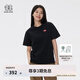 KOLON SPORT/可隆T恤 男女同款戶外運(yùn)動(dòng)圓領(lǐng)基本款LOGO短袖上衣 LURT5MT511-BK 黑色 M 170/92A