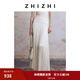 致知ZHIZHI 瑤華 白色鏤空針織半身裙女2025春夏新款長裙法式百搭 米杏白 M