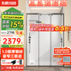 東鵬（DONGPENG）淋浴房三聯(lián)動推拉門一字形衛(wèi)生間隔斷干濕分離玻璃浴室隔斷沐浴房 槍灰1.5-1.59/2米高|極窄 升級1.0壁厚不銹鋼+2cm極窄邊框
