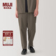 無印良品（MUJI）男式  易干 寬版錐形褲 男士長(zhǎng)褲子 休閑褲男裝秋季  AE0Y5A4A 深咖啡棕色 M （170/80A）