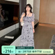 惟友大碼連衣裙胖妹妹夏裝大碼女裝肌理感提花蝴蝶度假裙子 加長款-風信紫 2XL 【尺碼偏大】 建議150-170斤