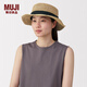 無印良品（MUJI）棕櫚 可折疊 平頂禮帽 帽子 草帽 編織帽 25年夏季 DBA55A5S 原色 57-59cm