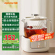 九陽（Joyoung）凈萃養(yǎng)生壺 迷你家用多功能全玻璃燒水壺煮茶壺 調(diào)奶器嬰兒暖溫奶恒溫壺 1L辦公室煮茶器WY103 奶油白 1L 【全玻璃母嬰級認(rèn)證】