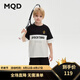 馬騎頓（MQD）MQD童裝男大童24夏新款潮酷休閑撞色運(yùn)動短袖套裝 黑色 160cm