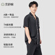 京舒棉京東自有品牌2025新款男春夏純棉短袖休閑睡衣套裝黑色3XL