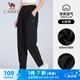 駱駝（CAMEL）棉感舒適寬松透氣針織收腳女運(yùn)動(dòng)褲 J24BAVLR054 幻影黑 L