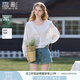 香影白色薄款外套女短款2025夏裝新款天絲開衫外搭連帽空調(diào)衫上衣 白色 M 160/84A/95-110斤