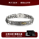 銘揚(yáng)飾海 925銀羽毛古巴手鏈男士潮流復(fù)古做舊高級感原創(chuàng)配飾加粗實(shí)心手飾 羽毛古巴手鏈（18cm）