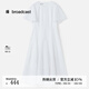 播收腰顯瘦棉麻短袖小黑裙女25夏季新款氣質(zhì)連衣裙DDS2LD5919 W10雪見 S