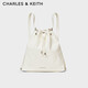 CHARLES&KEITH柔軟單肩流浪包水桶包雙肩包女包生日禮物CK2-10151393新款