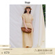 旅途原品ltyp 100%漢麻經(jīng)典剪刀領(lǐng)連衣裙 極簡優(yōu)雅收腰長裙女秋季 香草黃 M