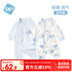 舒貝怡2件裝嬰兒衣服純棉長(zhǎng)袖薄連體衣新生兒滿月寶寶哈衣周歲爬服藍(lán)90