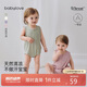 babylove嬰兒包屁衣夏季薄款莫代爾連體衣寶寶無袖背心三角爬服睡衣夏裝