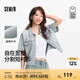 森馬（Semir）森柔牛仔|商場(chǎng)同款牛仔襯衫女短款寬松2025新款夏季分割襯衣圓領(lǐng) 牛仔淺黃泥染80331 M