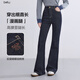 百圖betu女裝2025秋季新款牛仔微喇褲高腰顯瘦防褪色褲子女2508T78 深牛仔藍(lán) L