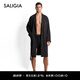 SALIGIA經(jīng)典質(zhì)感男士青果領(lǐng)睡袍黑色性感家居服晨袍 精梳棉 黑色 干爽挺闊 XL