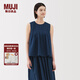 無(wú)印良品（MUJI）女式 棉紗無(wú)袖罩衫上衣打底衫女款內(nèi)搭女裝25年夏季 BC2MKA5S 藏青色 S （155/80A）