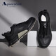 雅格獅丹（Aquascutum）男鞋秋季2025新款真皮牛皮商務(wù)風(fēng)免系鞋帶運(yùn)動休閑鞋子男 黑色 41