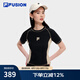 斐樂（FILA）FUSION潮牌女子短袖T恤夏季時尚修身針織套頭衫 深黑-BK S