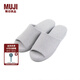 無(wú)印良品（MUJI）男女通用 水洗棉厚底拖鞋 無(wú)性別 男鞋女鞋 前開(kāi)/藏青色條紋 5S 24 cm/M/38碼（2.0）