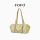 FOFO鞣光吐司包頭層植鞣牛皮單肩手提包原創(chuàng  )小眾法棍包通勤女包 鈴蘭綠