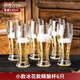 杰弗曼JEEFORM新款大容量啤酒杯套裝家用 耐熱玻璃精釀扎啤杯輕奢高檔果汁杯子 （6只裝）330ml小款冰花啤酒杯