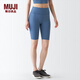 無(wú)印良品（MUJI）Walker 女式 易干 半長(zhǎng)收腿褲 BIG04A3S 打底褲 藍(lán)色 L