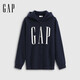 GAP【情人節(jié)】男女裝秋季新款logo印花抓絨寬松運(yùn)動連帽衫衛(wèi)衣786920