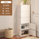 左印家用門(mén)口入戶(hù)鞋柜帶門(mén)小型窄簡(jiǎn)易鞋架樓道迷你出租屋收納一體多層 昇級加厚|優(yōu)雅暖白色*五門(mén)五層