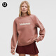 lululemon丨Scuba 女士超寬松款套頭衛衣 *文字徽標 LW3JDBS 赤陶棕/淺象牙白 M /L