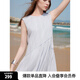 ELLE暈染漸變圓領(lǐng)無袖a字連衣裙女2025夏新款優(yōu)雅氣質(zhì)背心裙長裙 藍(lán)色 M