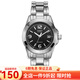 卡西歐(CASIO)女式手表 鋼帶指針石英腕表 黑盤鋼帶LTP-1215A-1A