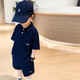 mlgt kids童裝男童套裝夏裝新款韓版兒童Polo衫短袖T恤短褲帥氣兩件套 藏青色 90 cm