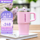 STANLEY巨無霸杯PRO吸管杯水杯保溫杯不銹鋼杯子辦公居家591毫升-櫻花粉