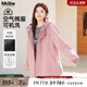 MsShe【加厚仿羊羔毛連帽棉服】大碼女裝2025新款冬季胖mm外套女 柔霧粉色現(xiàn)貨 4XL