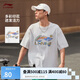 李寧短袖T恤文化衫男子夏季LOGO字母印花圓領(lǐng)運動服AHSU745