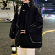 花花公子白鴨絨羽絨服男士冬季2025新款潮牌加厚防寒服保暖冬裝青少年外套 黑色 XL