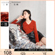 三彩大碼女裝2024冬季新款翻領(lǐng)針織衫坑條套頭顯瘦上衣氣質(zhì)胖MM